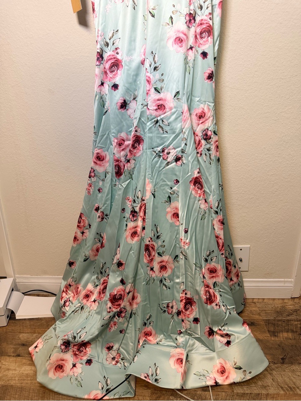 Portia & Scarlett PS26000 Mint Floral Corset Mermaid Gown 12 NWT $499 - Picture 8 of 13